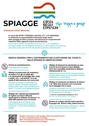 locandina regole covid in spiaggia locandina regole covid in spiaggia