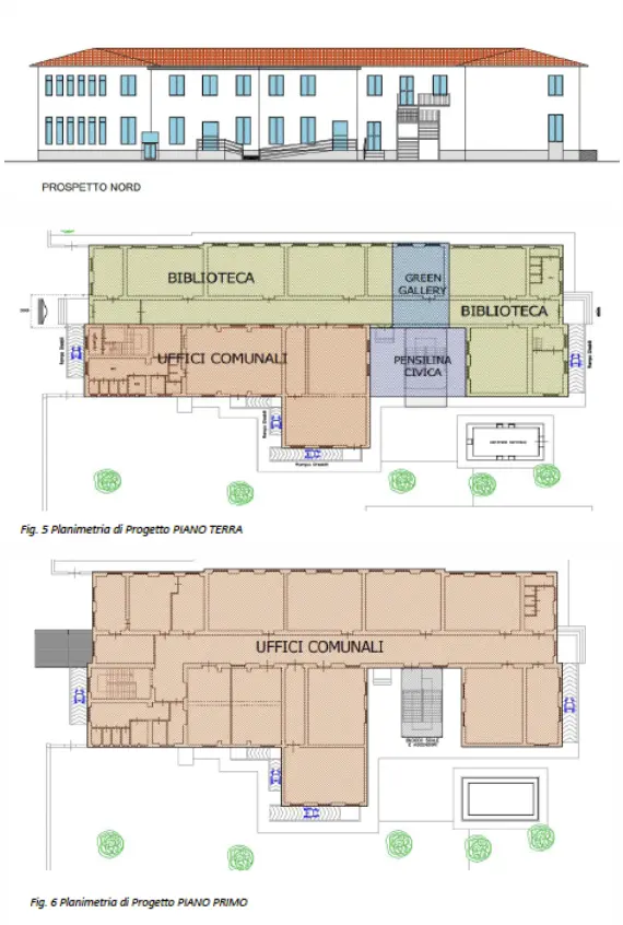 imagine con prospetto edificio ed utilizzo interni